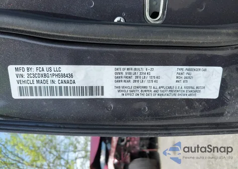 2023 Dodge Charger Sxt from USA, damaged, VIN 2C3CDXBG1PH598436